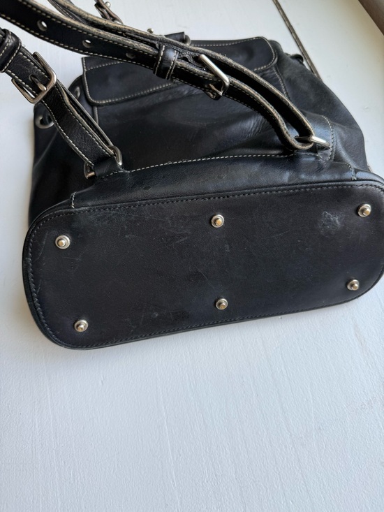 Dooney & Bourke Black Leather Drawstring Backpack main image 8